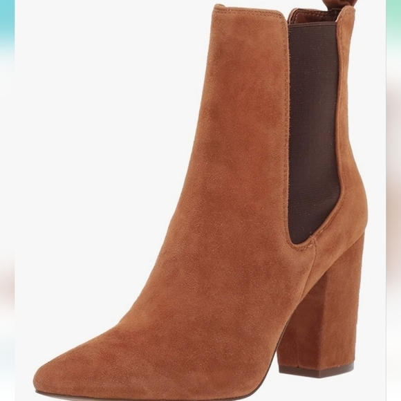 Steve Madden Women Subtle Chestnut Leather Pointed toe heels shoes boots sz 10M - Picture 1 of 15